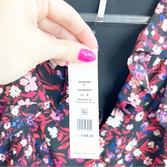NEW BCBGeneration Women's Ruffle Mini Dress Floral A-Line 6 - Picture 5 of 7
